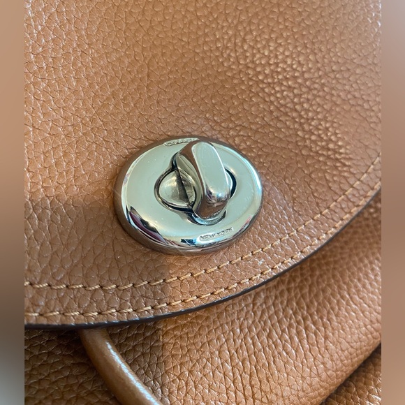 Auth Coach Leather Billie Saddle Brown Backpack - Picture 12 of 16